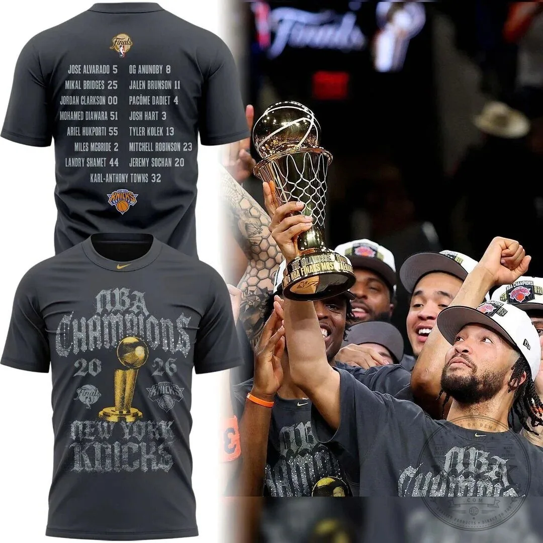 New York Knicks 2026 NBA Finals Champions Commemorative T-Shirt