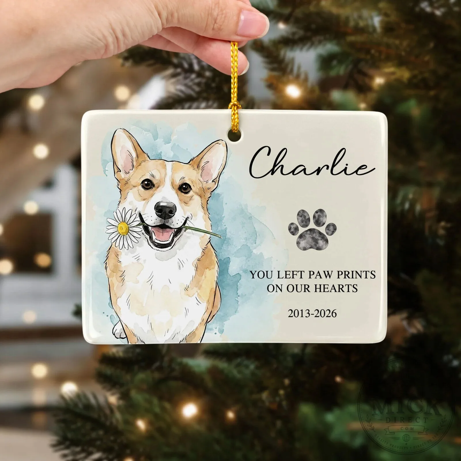 Personalized Pet Memorial Forever In Our Hearts Dog Photo Watercolor Art Ornament 13 Personalized Pet Memorial Forever In Our Hearts Dog Photo Watercolor Art Ornament