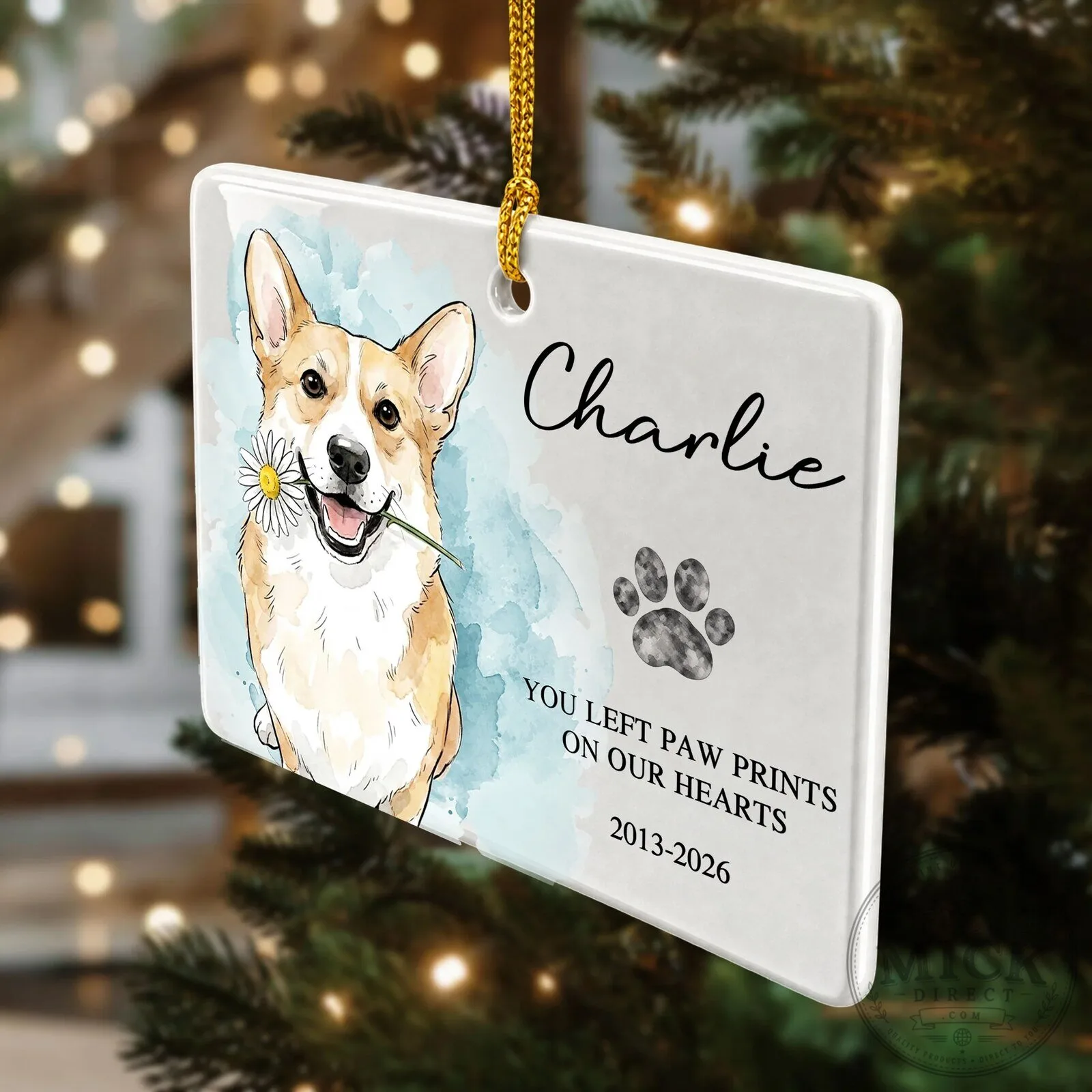 Personalized Pet Memorial Forever In Our Hearts Dog Photo Watercolor Art Ornament 14 Personalized Pet Memorial Forever In Our Hearts Dog Photo Watercolor Art Ornament