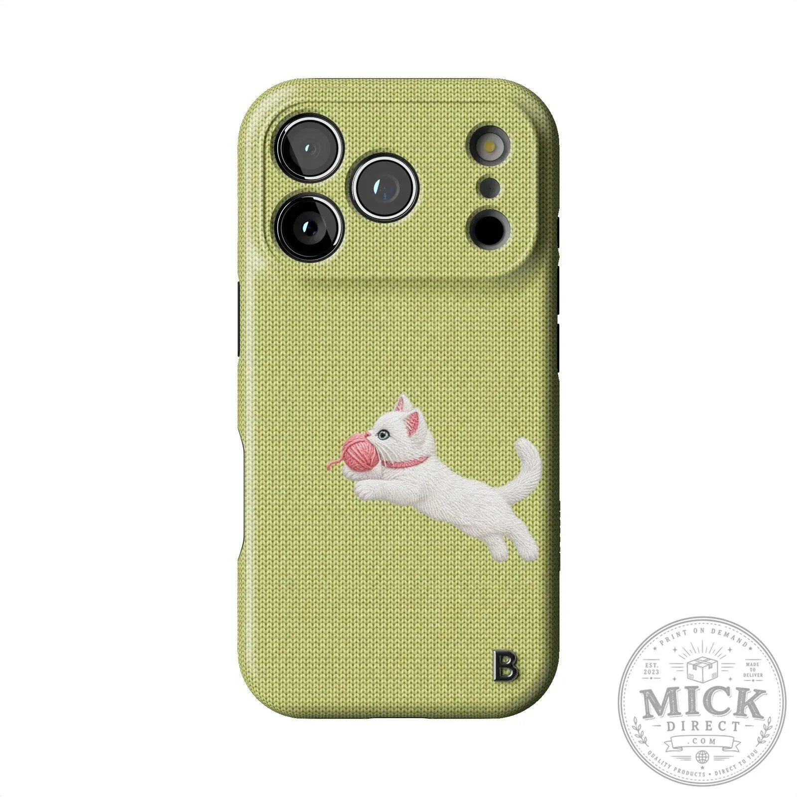 Pistachio Kitty Playing with Yarn Ball Cute Animal iPhone Case