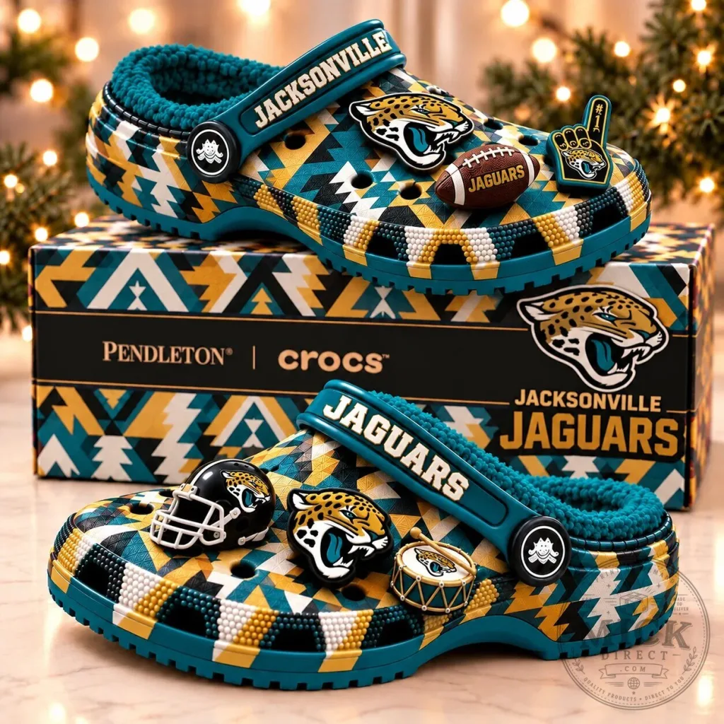 Jacksonville Jaguars NFL Pendleton Crocs Fleece Lined Clogs Shoes Jacksonville Jaguars NFL Pendleton Crocs Fleece Lined Clogs Shoes
