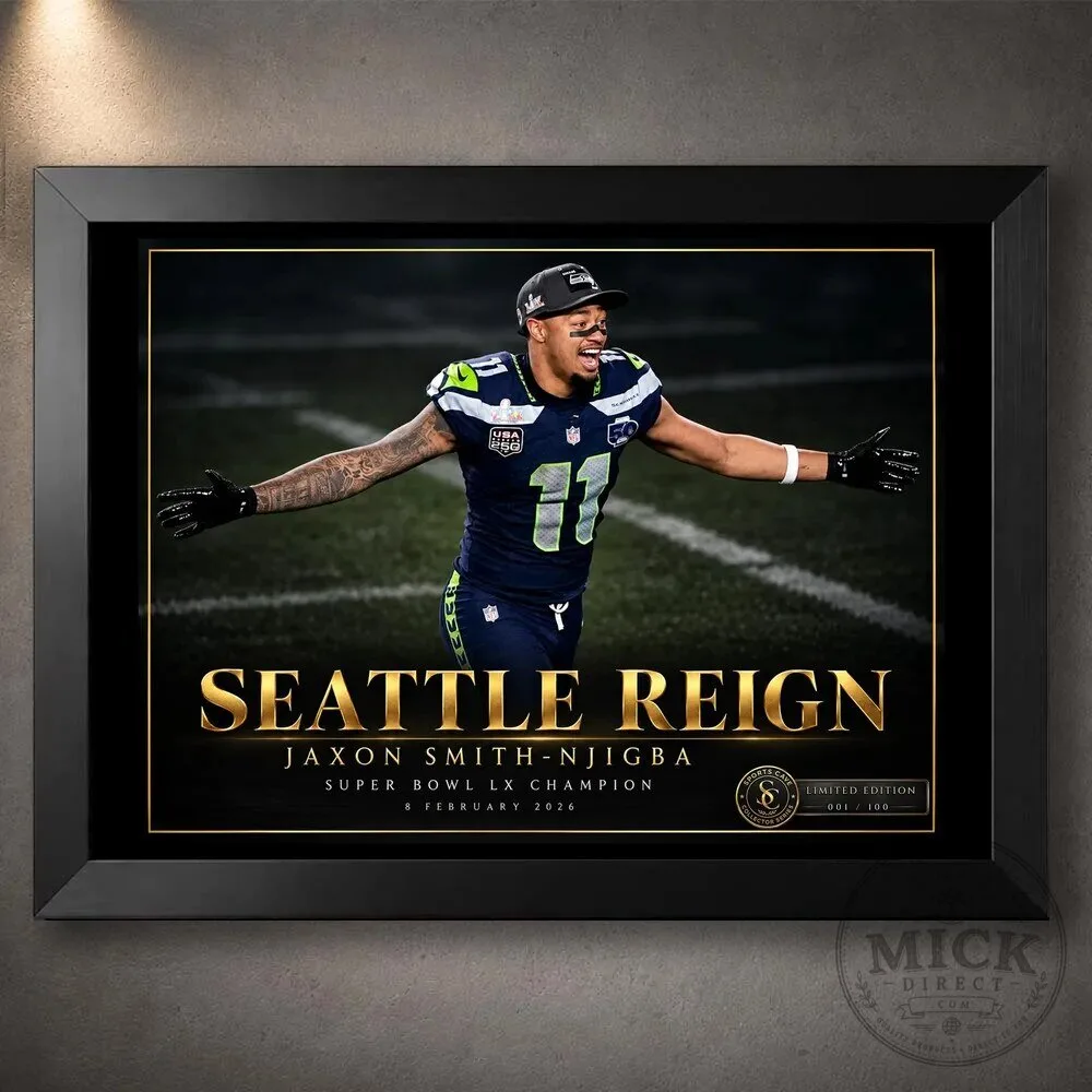 Jaxon Smith-Njigba Seattle Reign Super Bowl LX Champion Framed Wall Art