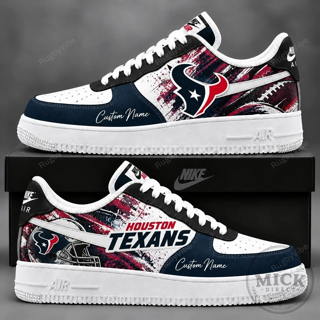 Houston Texans Custom Name Personalized Air Force Sneakers Shoes