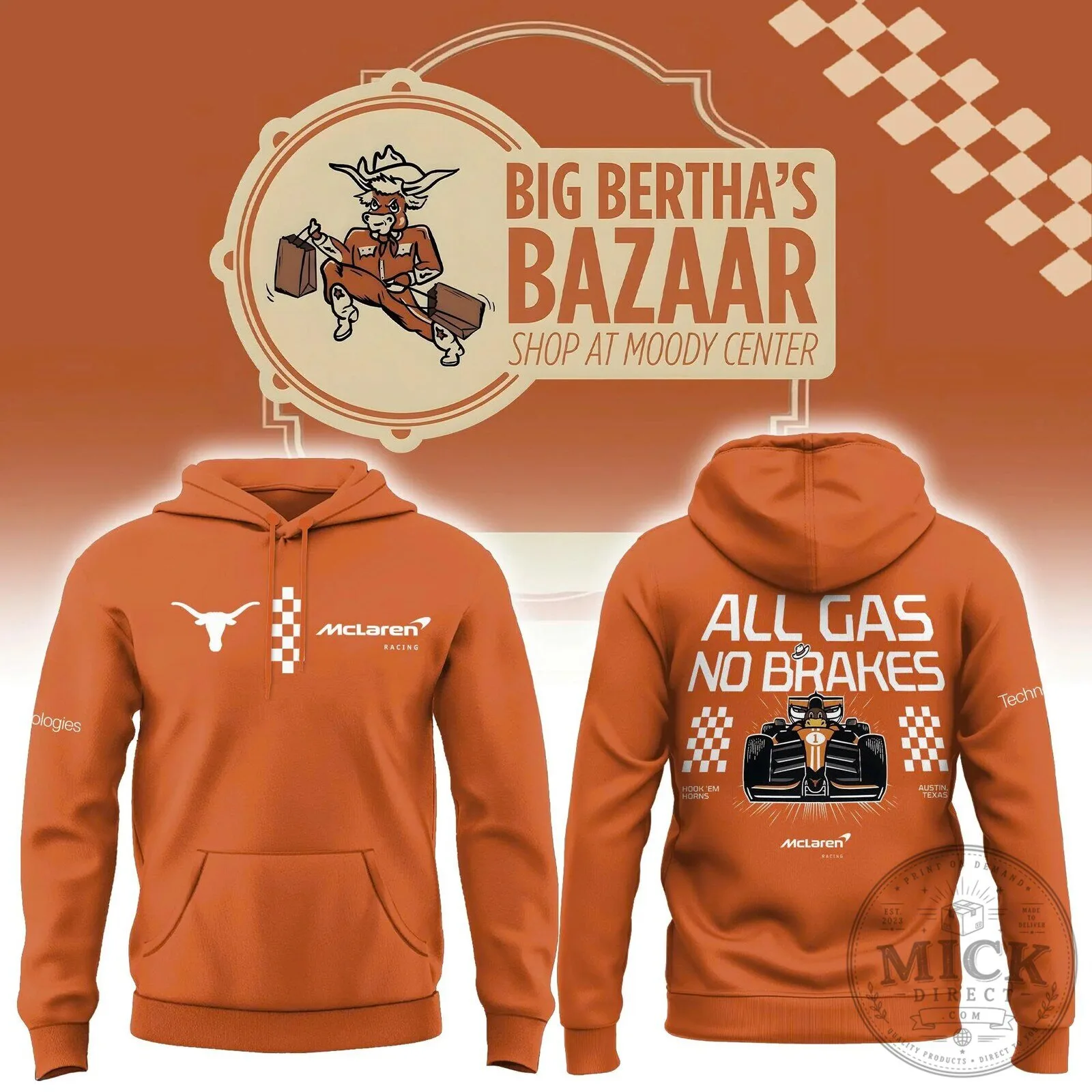 Texas Longhorns x McLaren Racing Formula 1 All Gas No Brakes Hoodie 7 Texas Longhorns x McLaren Racing Formula 1 All Gas No Brakes Hoodie