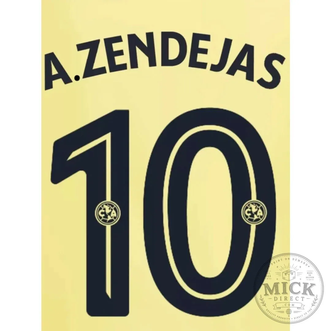Alejandro Zendejas Club America Home Soccer Football Jersey