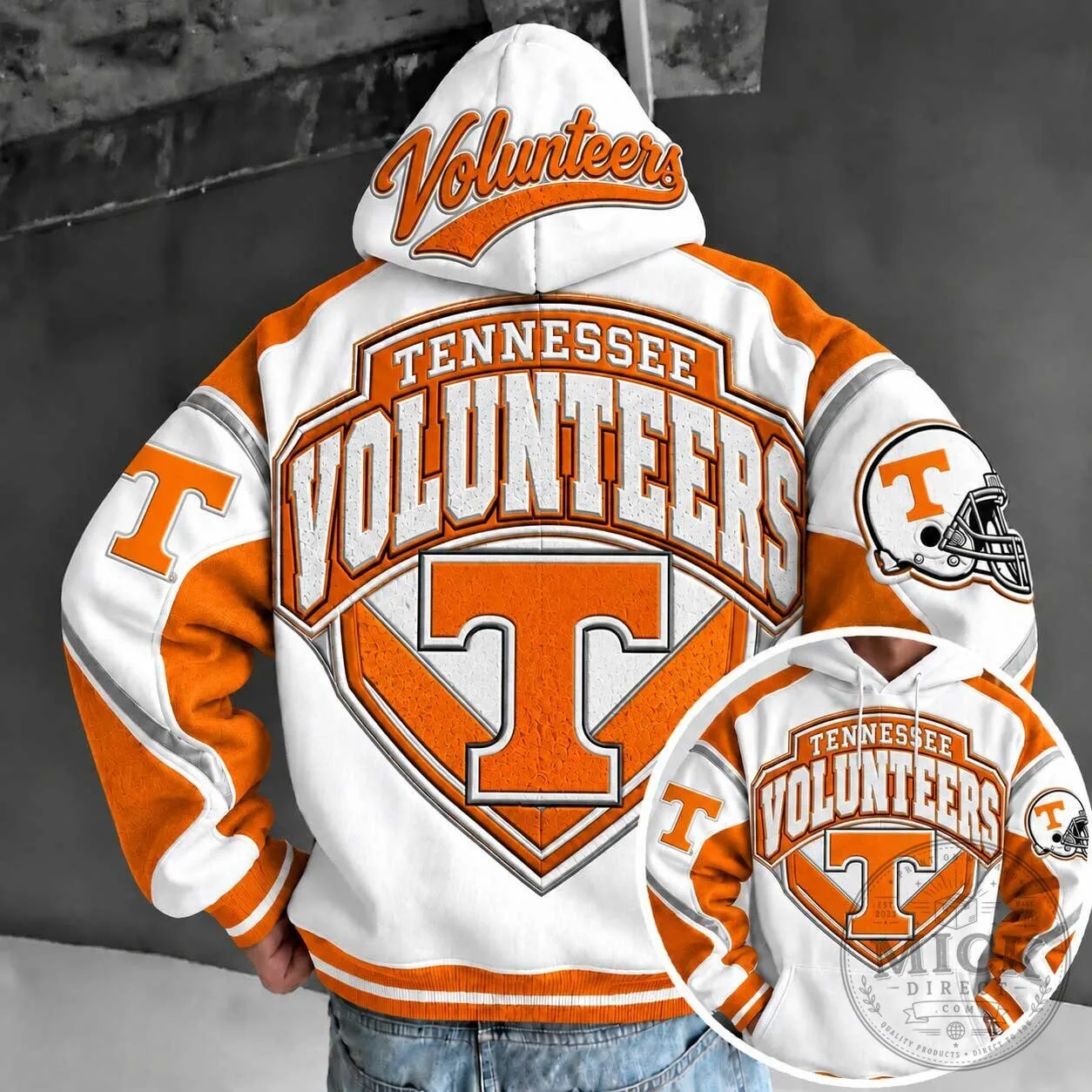 Tennessee Volunteers Football Team White Orange Hoodie 3 Tennessee Volunteers Football Team White Orange Hoodie