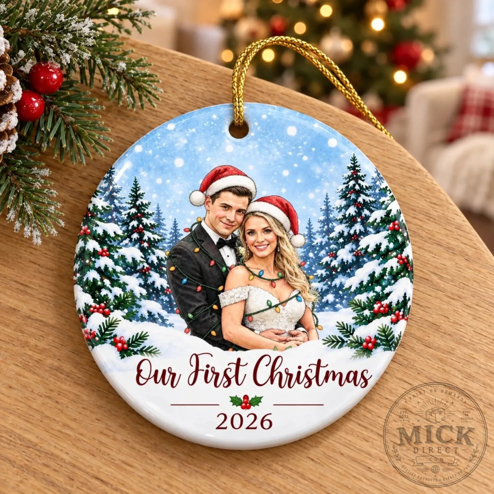 Our First Christmas Personalized Photo Ornament for Couples and Newlyweds 9 Our First Christmas Personalized Photo Ornament for Couples and Newlyweds