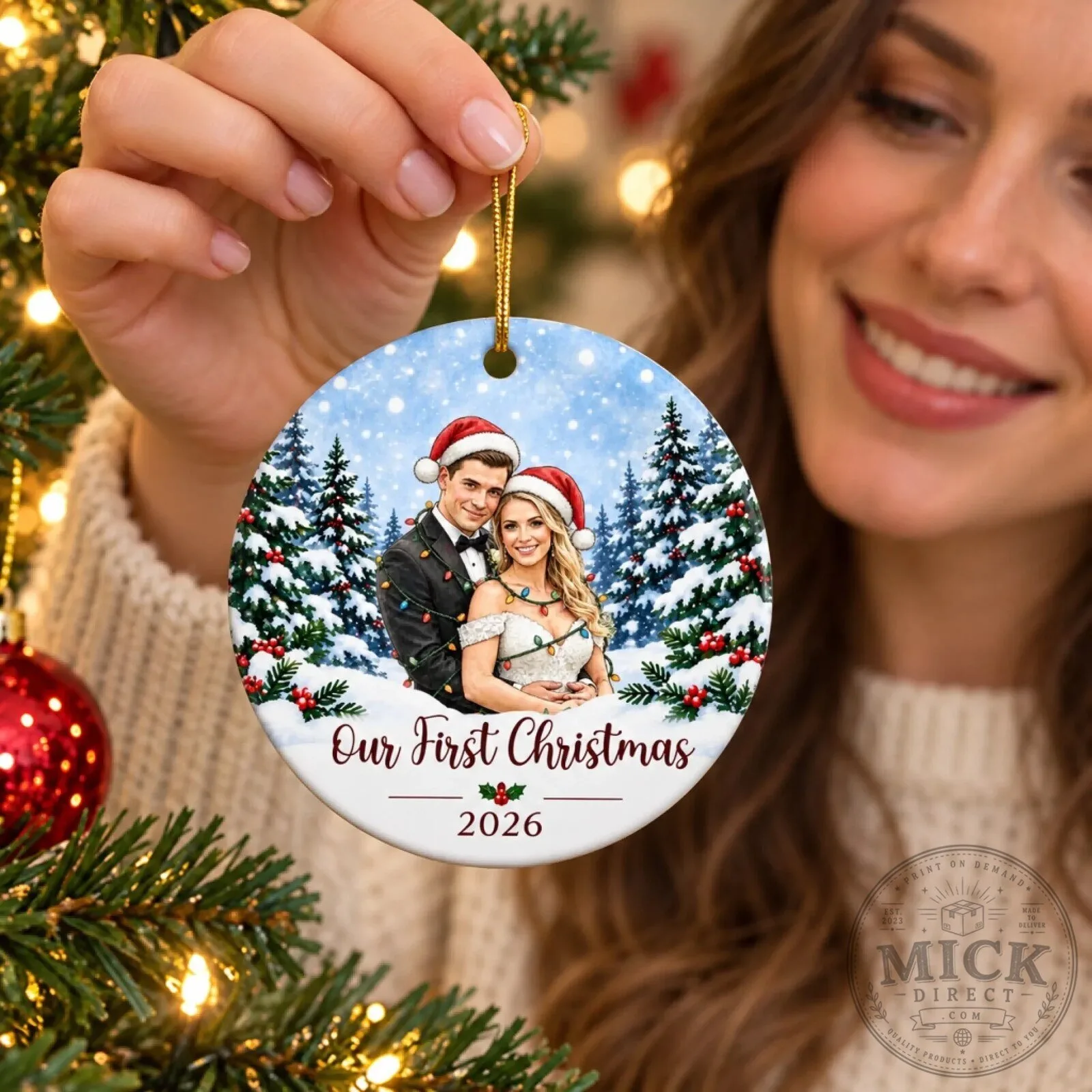 Our First Christmas Personalized Photo Ornament for Couples and Newlyweds 10 Our First Christmas Personalized Photo Ornament for Couples and Newlyweds