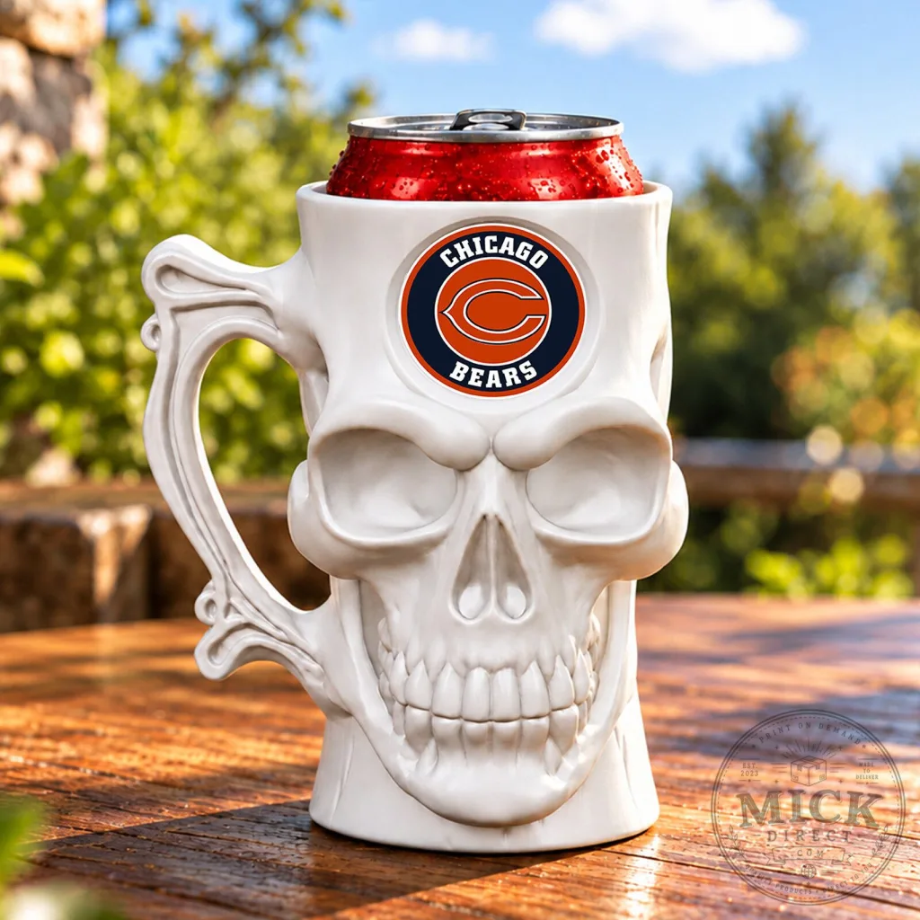 Chicago Bears Skull Can Cooler Holder for 12 Ounce Cans and Bottles Chicago Bears Skull Can Cooler Holder for 12 Ounce Cans and Bottles
