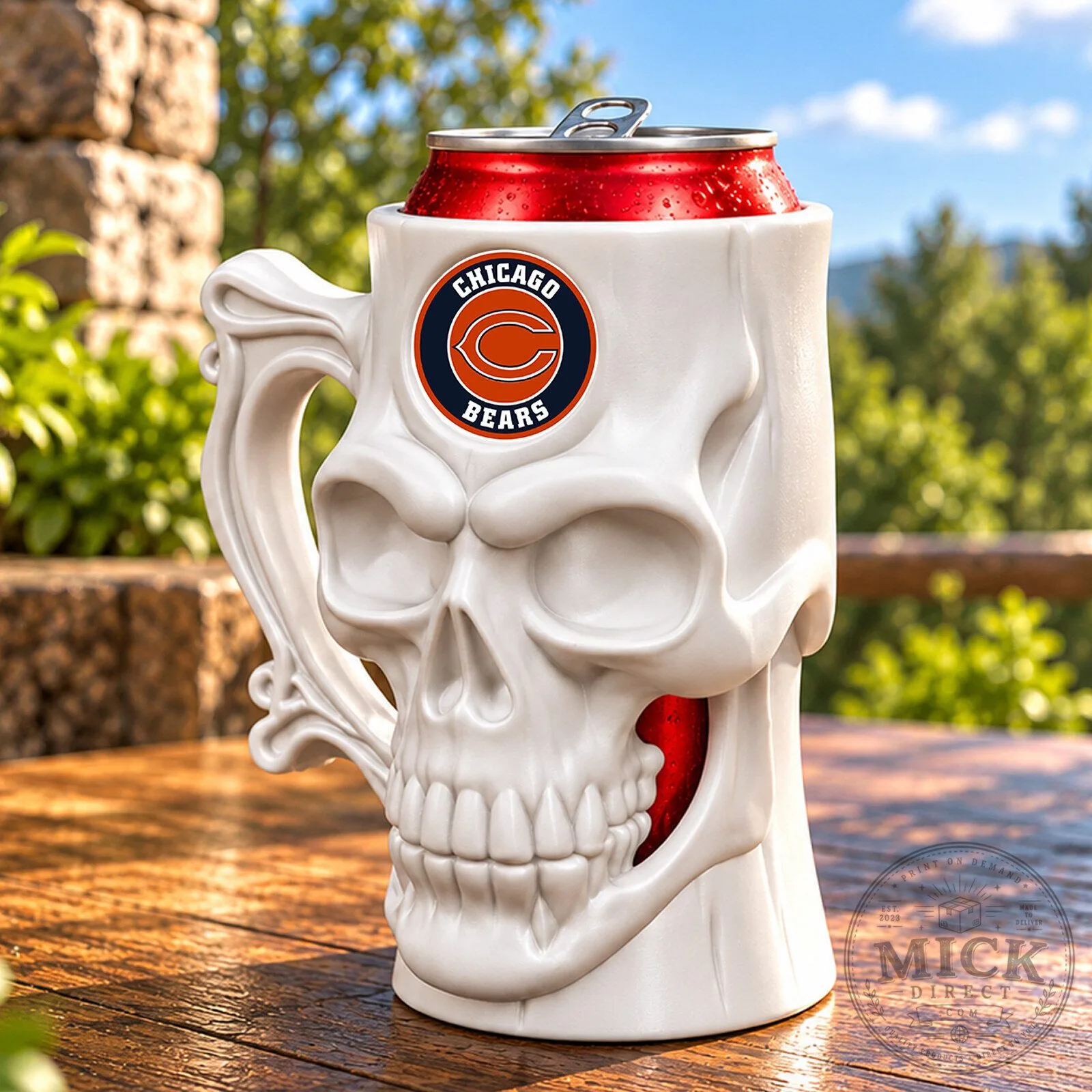 Chicago Bears Skull Can Cooler Holder for 12 Ounce Cans and Bottles 5 Chicago Bears Skull Can Cooler Holder for 12 Ounce Cans and Bottles