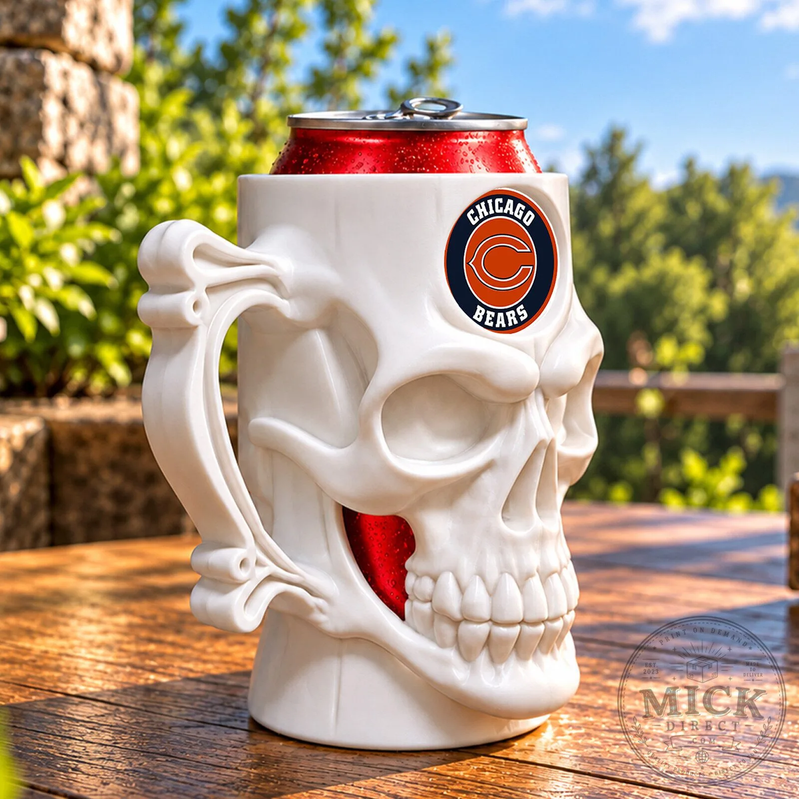 Chicago Bears Skull Can Cooler Holder for 12 Ounce Cans and Bottles 6 Chicago Bears Skull Can Cooler Holder for 12 Ounce Cans and Bottles