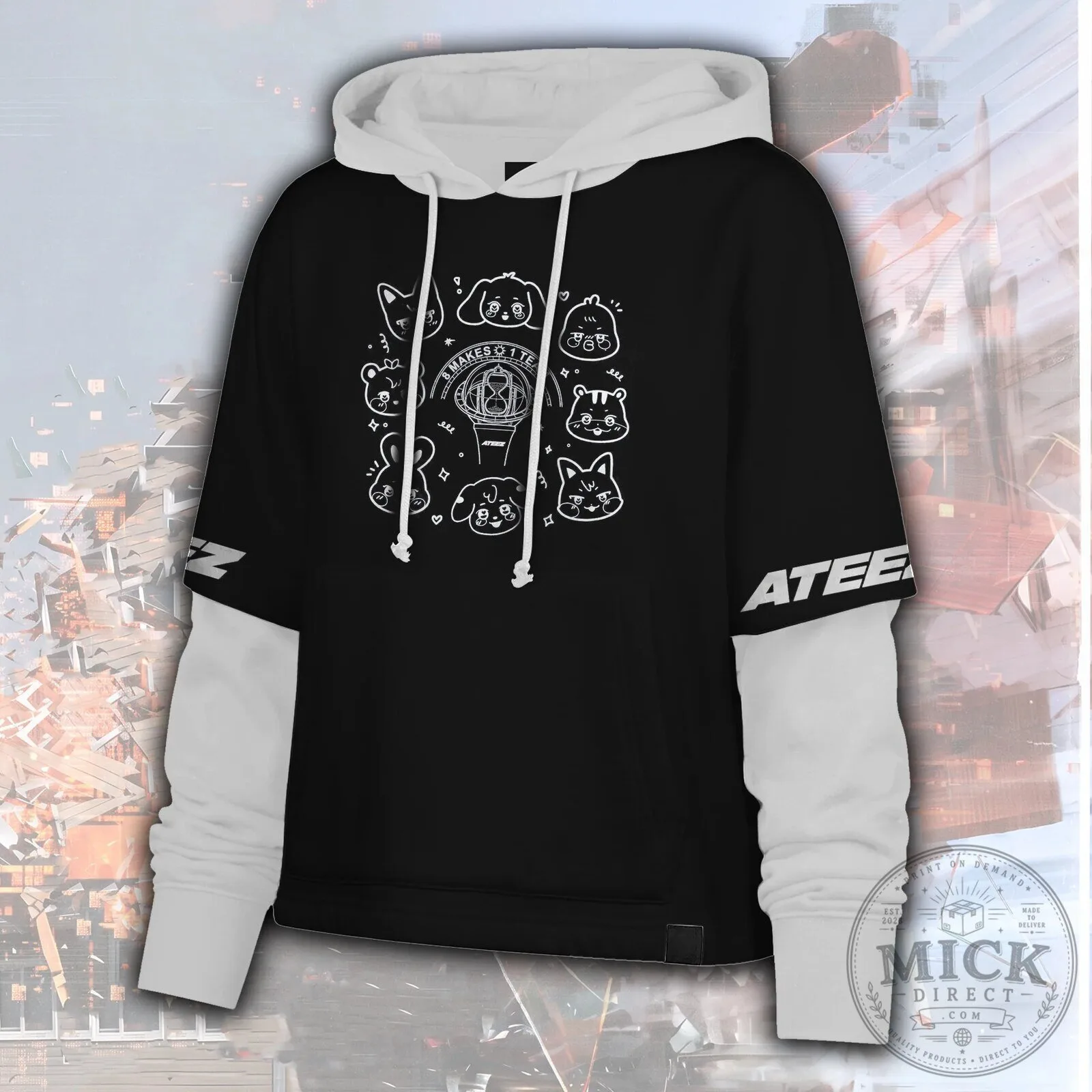 Ateez Golden Hour Part 6 K-Pop Music Album Cover Hoodie 9 Ateez Golden Hour Part 6 K-Pop Music Album Cover Hoodie