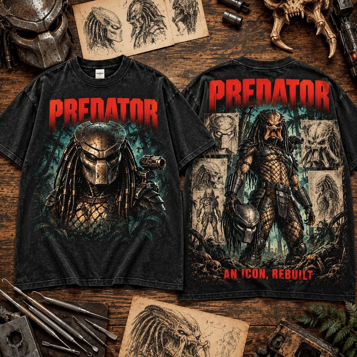 Predator Jungle Hunter Sci-fi Action Horror Film Movie Fan Art T-Shirt