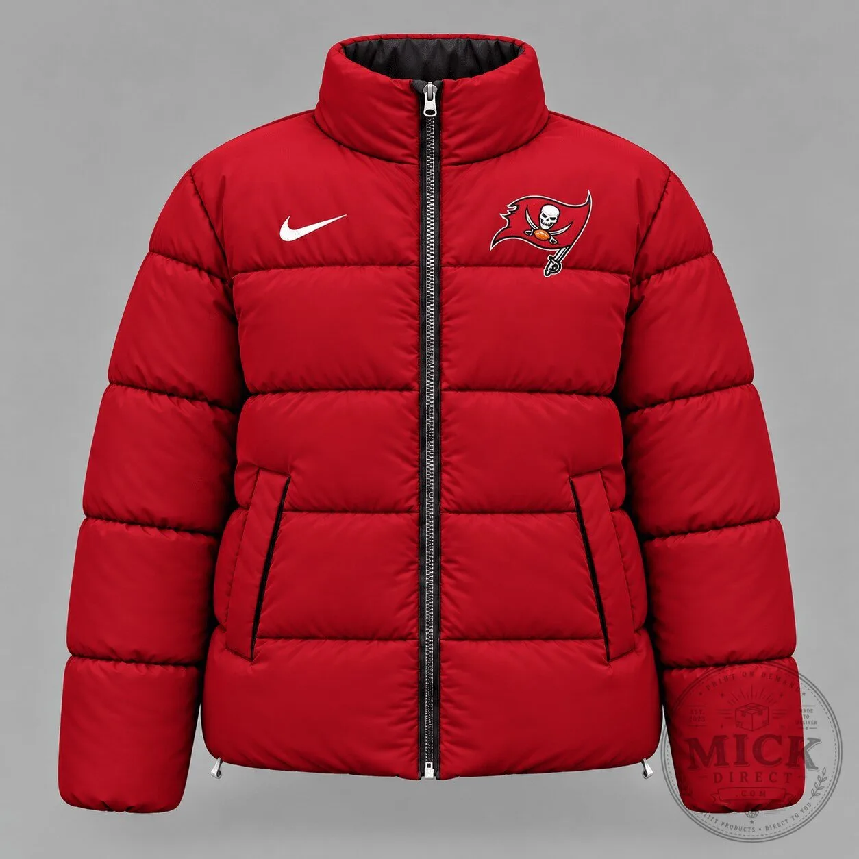 Tampa Bay Buccaneers NFL Football Team Red Puffer Jacket