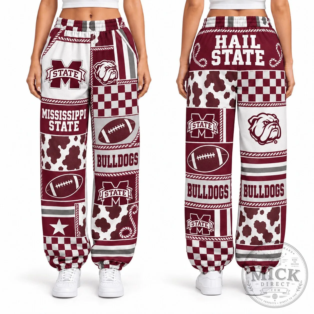 Mississippi State Bulldogs Football Team All-Over Print Casual Pants