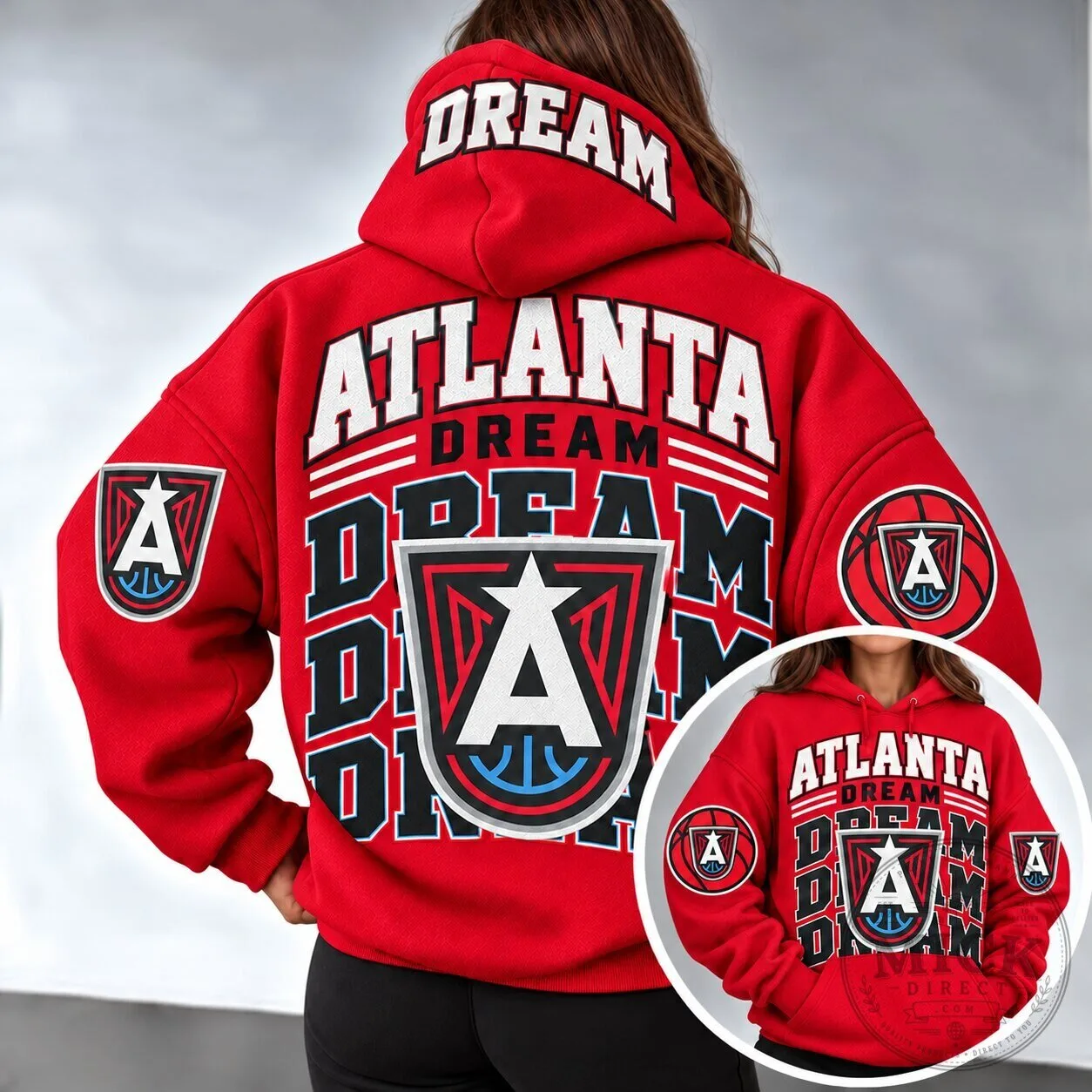 Atlanta Dream WNBA Basketball Team Logo Red Fan Hoodie