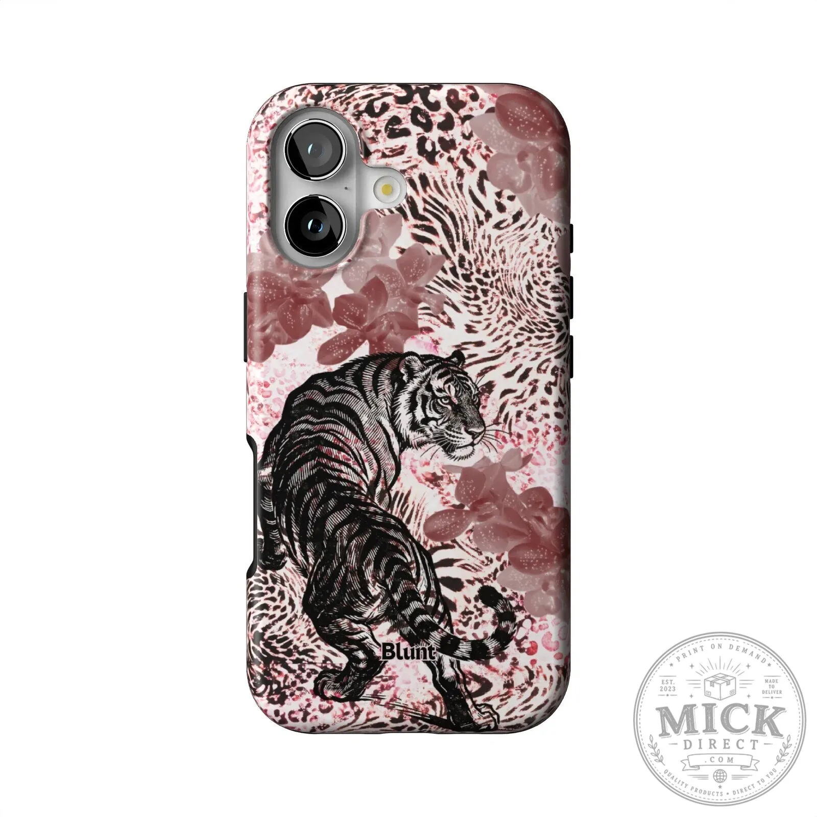 Tiger and Floral Pattern Protective Phone Case for iPhone 3 Tiger and Floral Pattern Protective Phone Case for iPhone