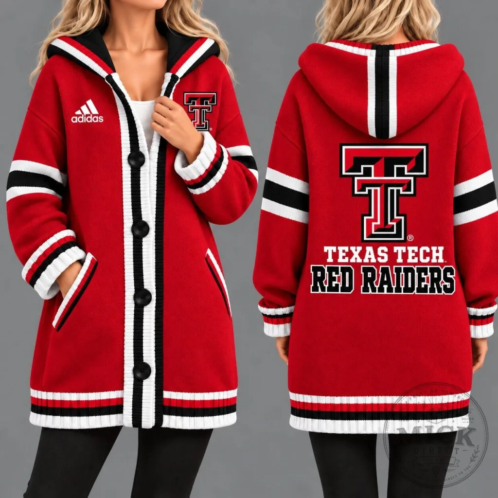 Texas Tech Red Raiders NCAA Game Day Oversized Cardigan Hoodie Texas Tech Red Raiders NCAA Game Day Oversized Cardigan Hoodie
